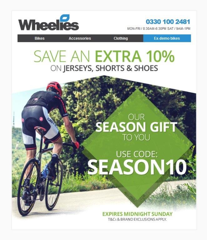 Save an extra 10% on Jerseys, Shorts and Shoes Save an extra 10% on Jerseys, shorts and shoes