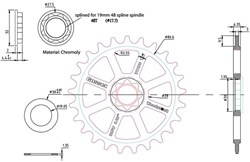 Gusset Woodstock Spline Drive Chainwheel