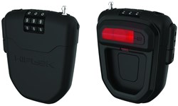 Hiplok FLX Wearable Retractable Combination Lock with Integrated Rear Light Black