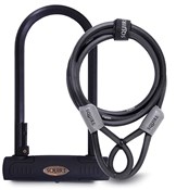 Squire Reef Shackle Lock and 10c Extender Cable Value Pack - Sold Secure Silver
