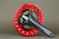 absoluteBLACK 110BCD 5 Bolt Spider Mount Aero Oval 2X Premium Race Chainring (not for Sram)